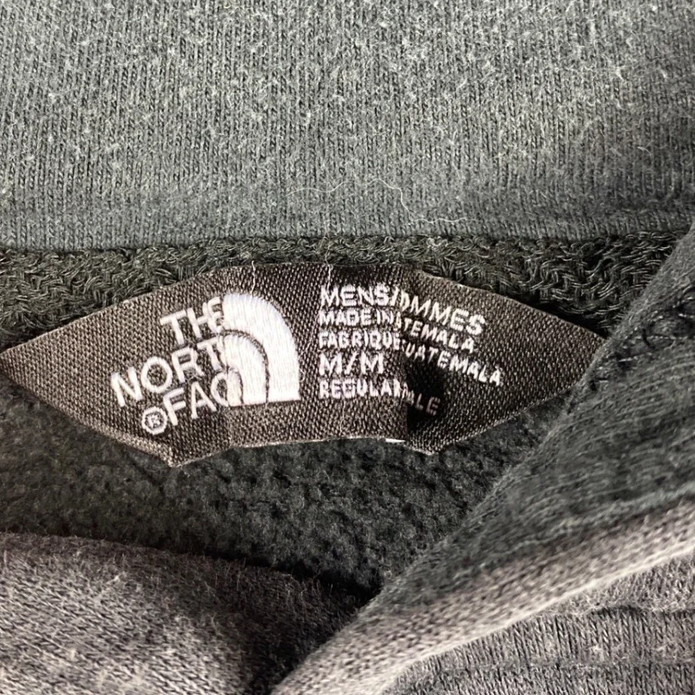 The North Face Mens Box Logo Hoodie Black‎ Turquoise Blue Pullover Medium